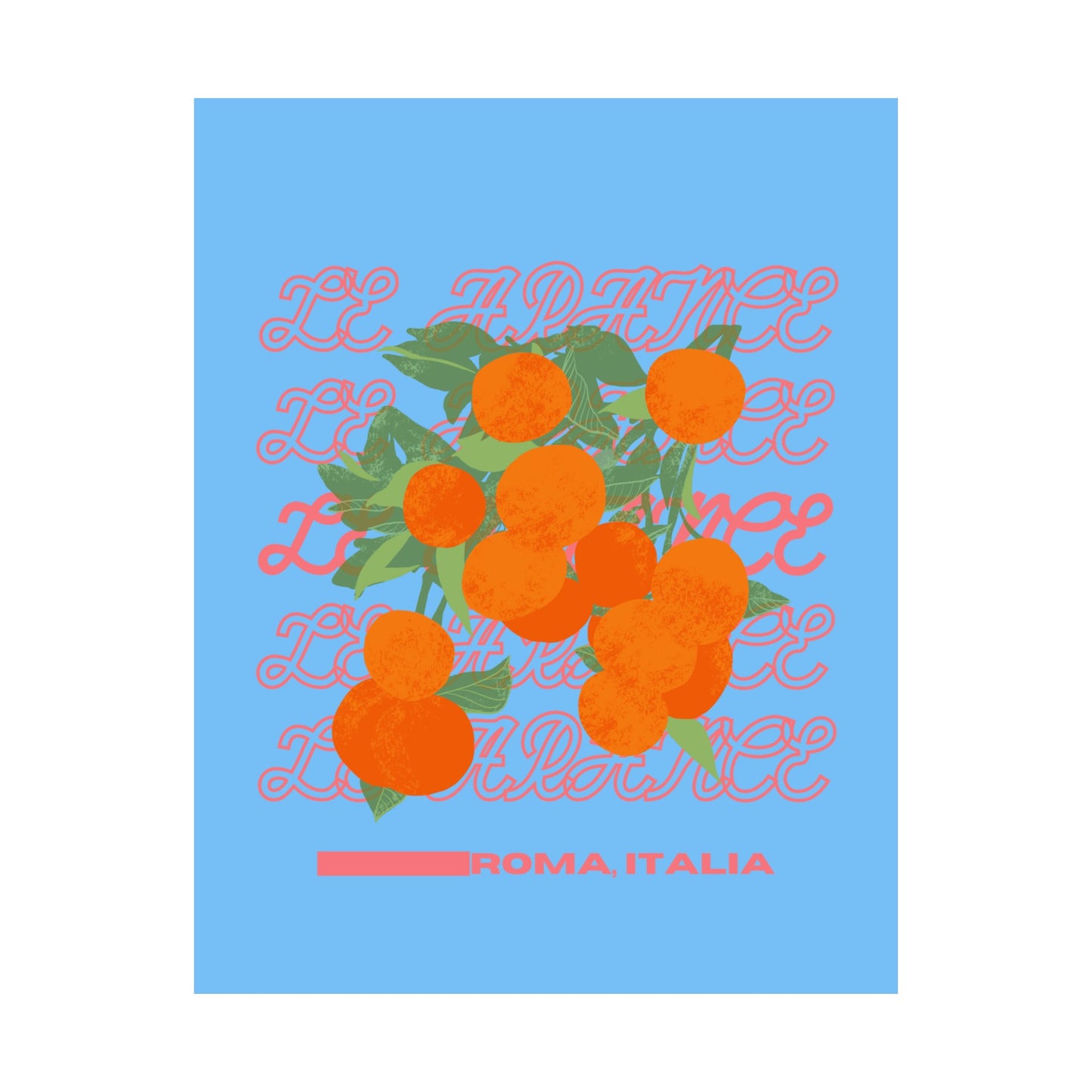 Oranges, Rome Italy Illustration Vertical Poster