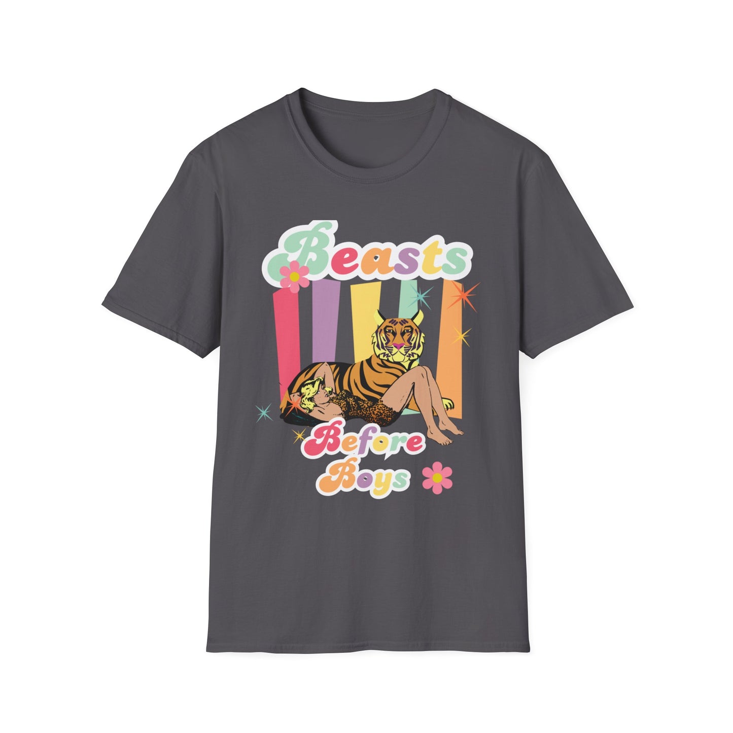 Camiseta unisex de estilo suave Beasts Before Boys para niños de la UE 