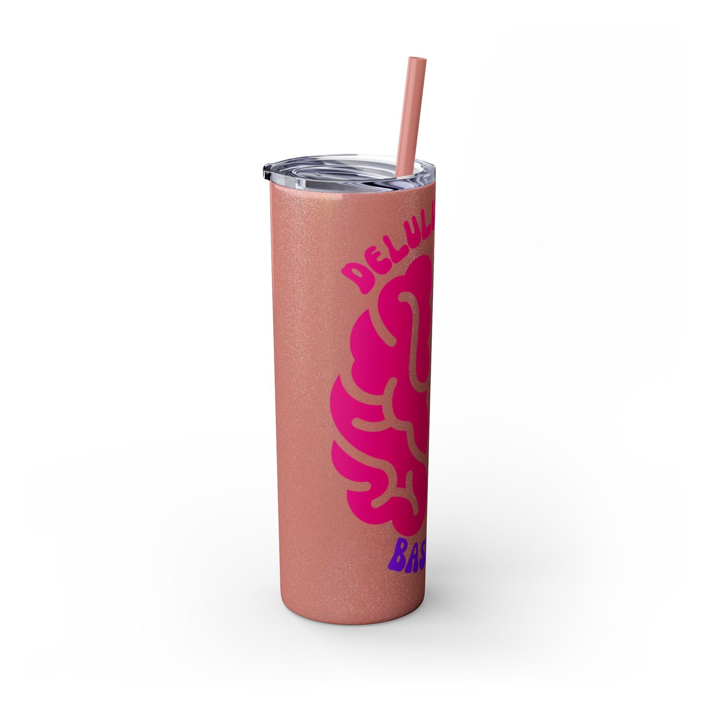 Delulu is My Baseline Tumbler with Straw, 20oz