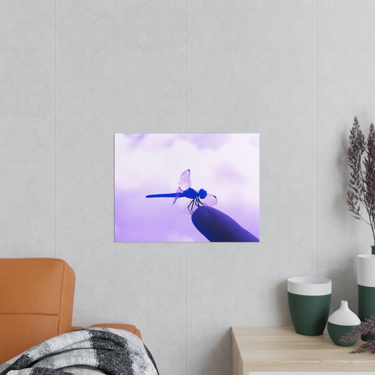 Dragonfly Violet Matte Photograph Horizontal Posters EU