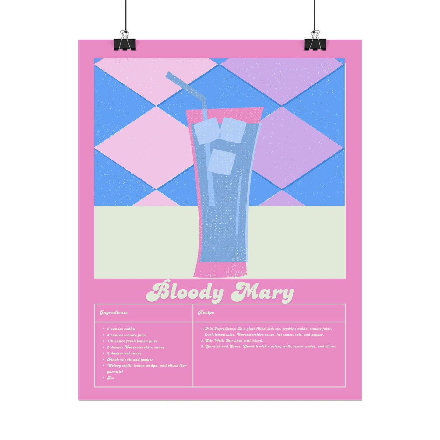 Bloody Mary Illustration Vertical Poster SMALL EU