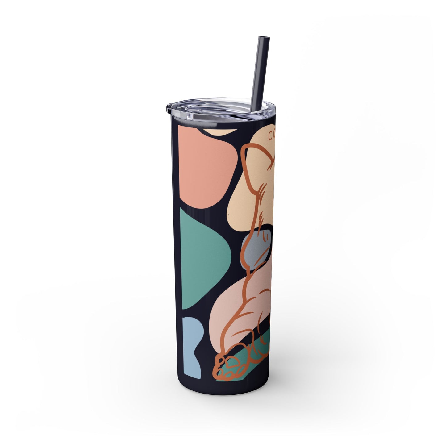 Cute Corgi Rump Skinny Tumbler with Straw, 20oz