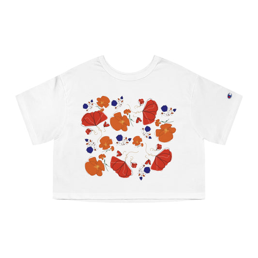 Poppy Bouquet Champion Women's Heritage Cropped T-Shirt