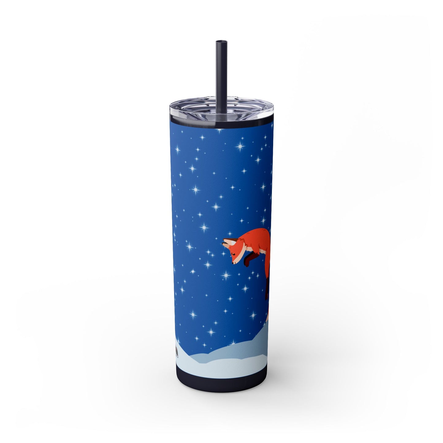 Snow Jumping Fox Tumbler with Straw, 20oz