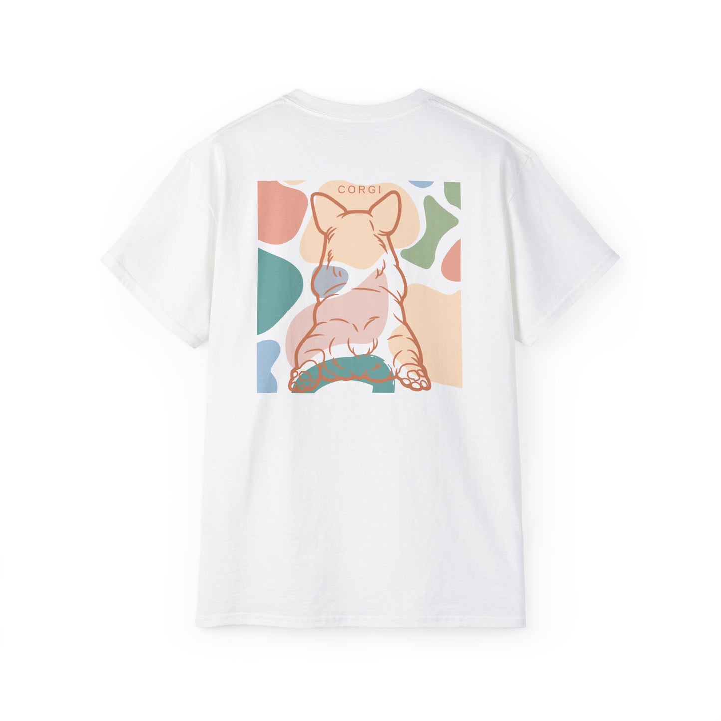 Linda camiseta unisex de algodón ultra fino Corgi de la UE de dos caras 