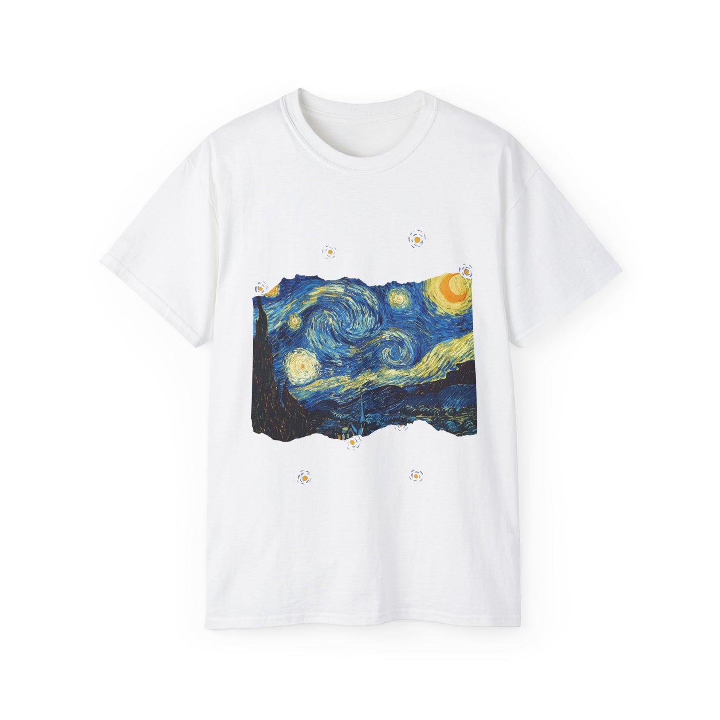 Ripped Vincent Van Gogh, A Starry Night 1889 Ultra Cotton Tee