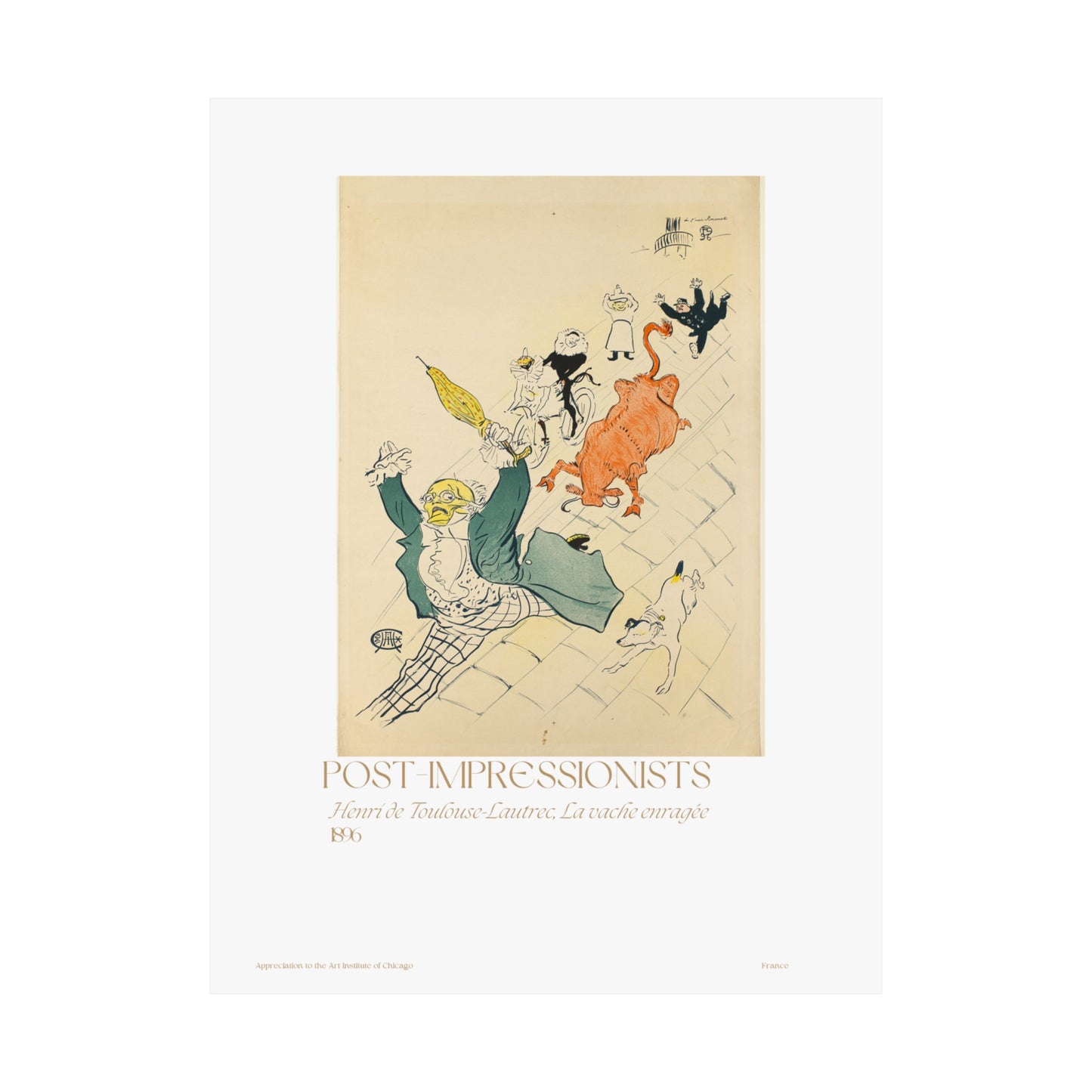 Henri de Toulouse-Lautrec, La vache enragée 1896 Vertical Poster