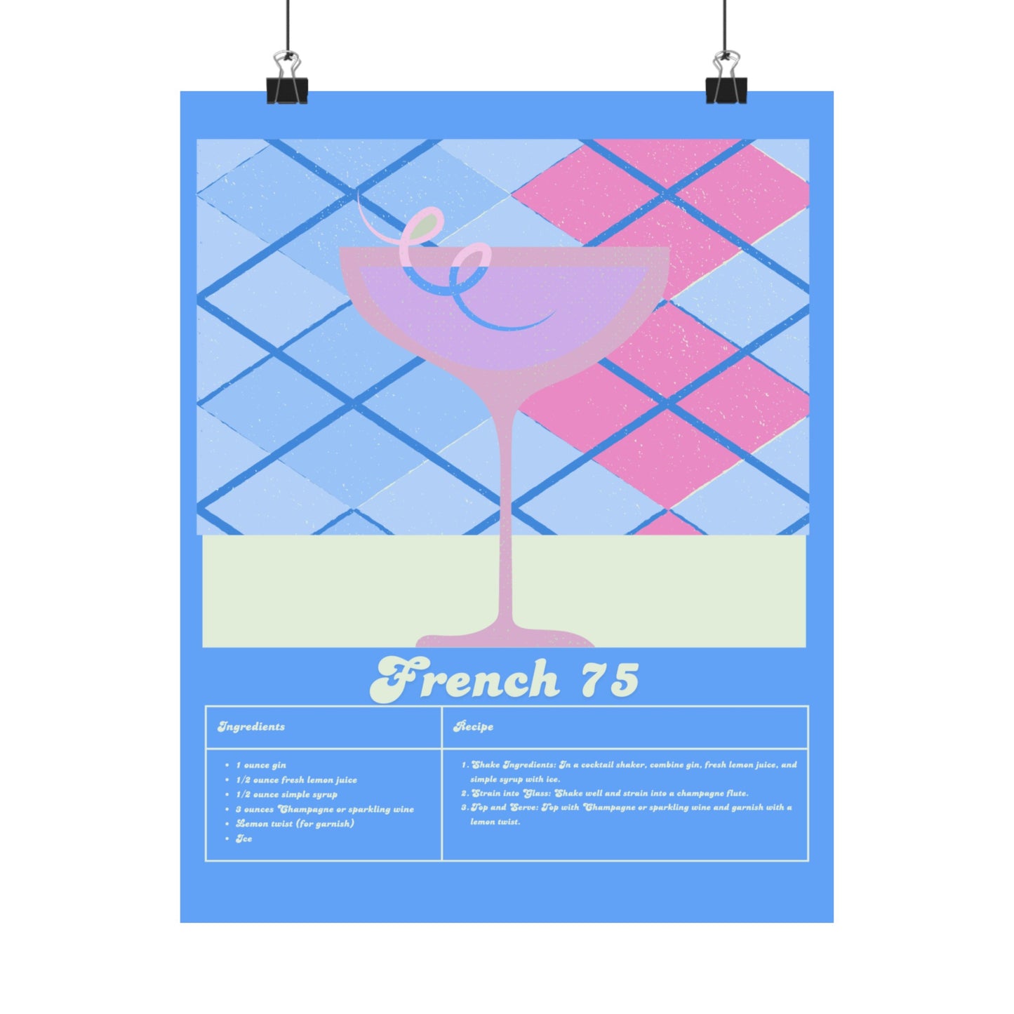 French 75 Illustration Vertical Poster