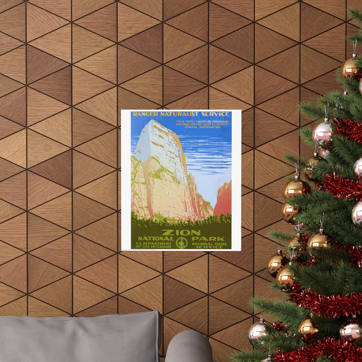 Zion National Park Illustration Vertical Poster