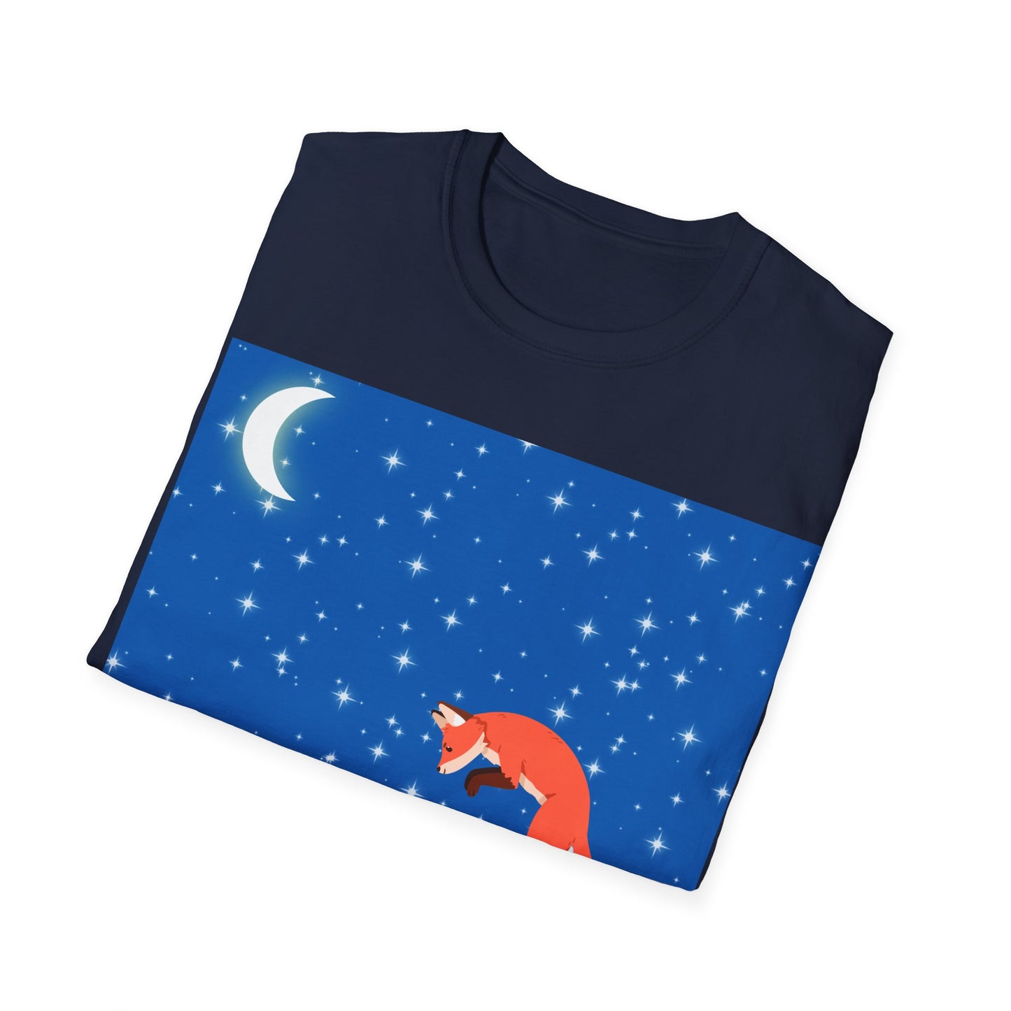 Snow Jumping Fox Unisex Softstyle T-Shirt