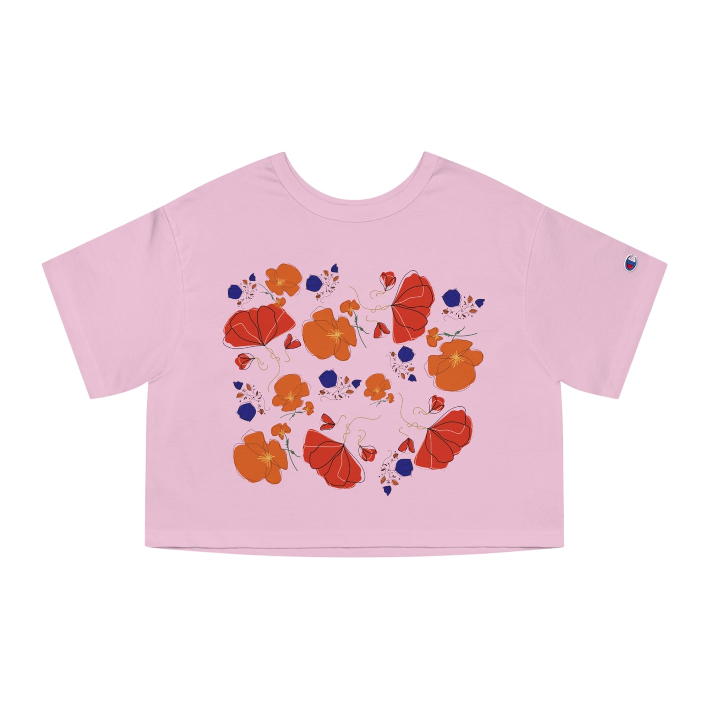 Poppy Bouquet Champion Women's Heritage Cropped T-Shirt