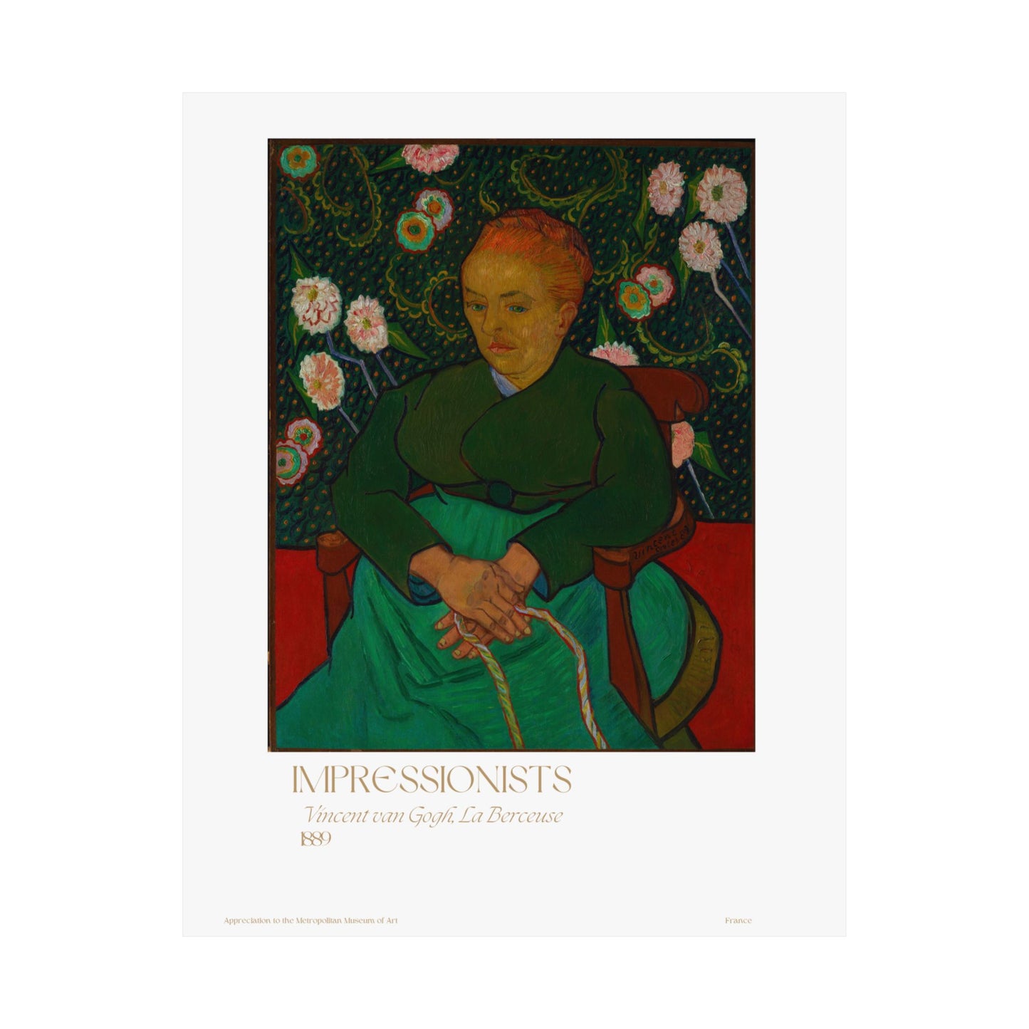 Vincent van Gogh, La Berceuse 1889 Vertical Poster