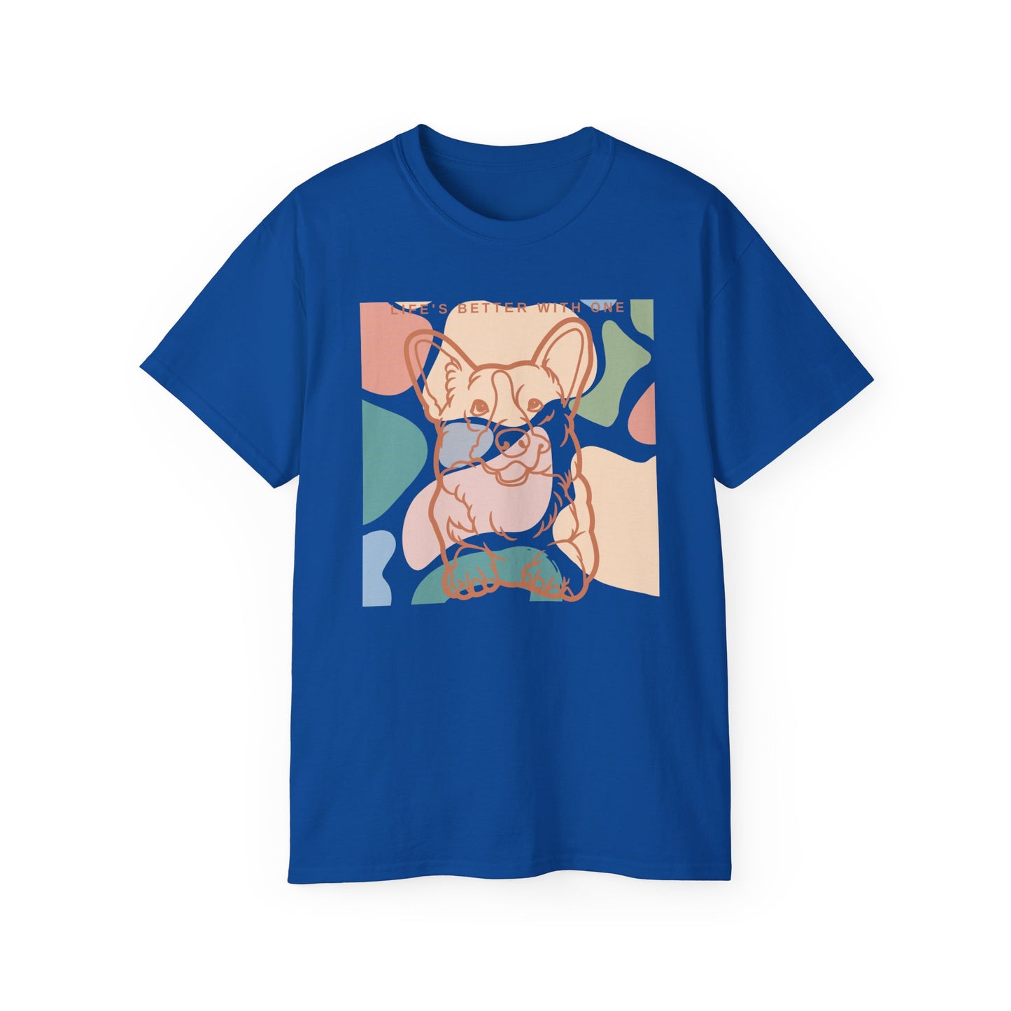 Linda camiseta unisex de algodón ultra fino Corgi de la UE de dos caras 