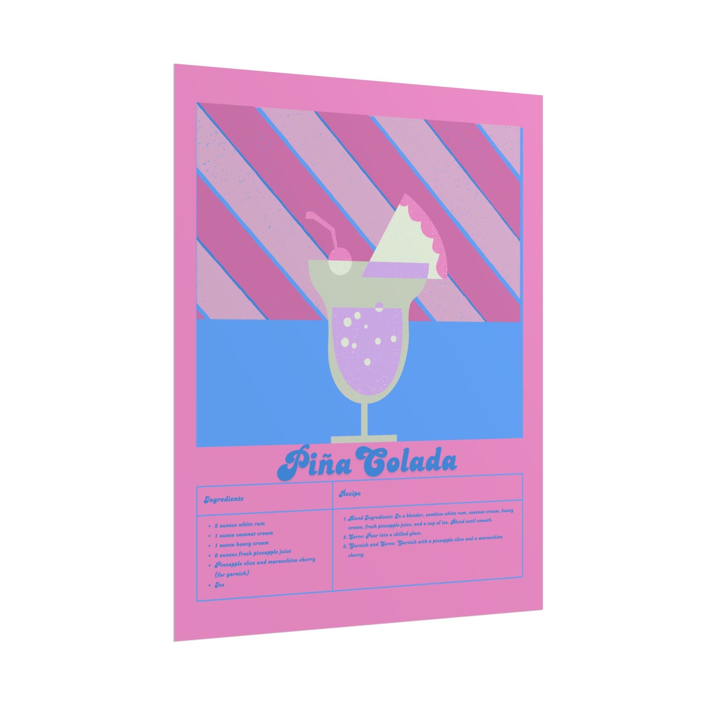 Pina Colada Illustration Vertical Poster SMALL EU