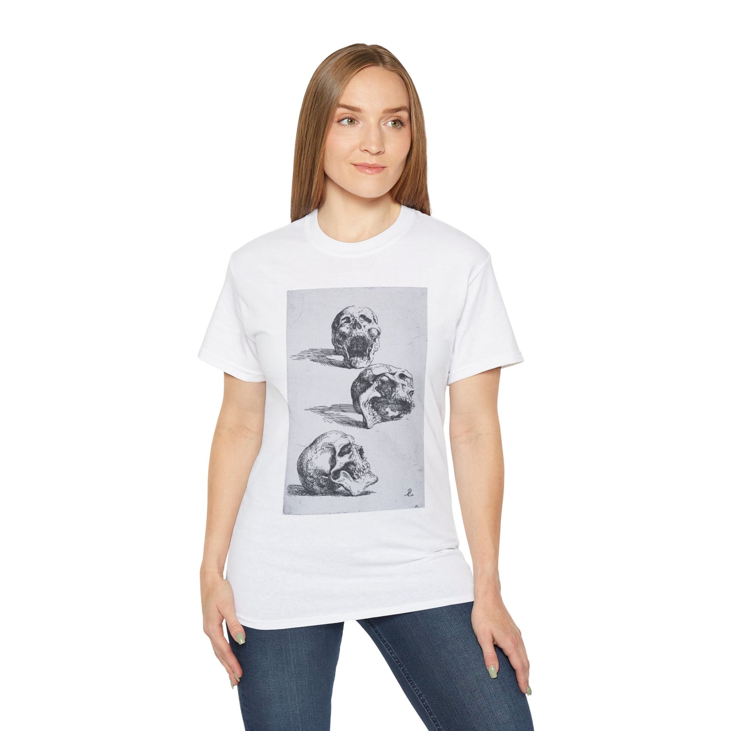 Three Human Skulls Salvator Rosa 1662 Unisex Ultra Cotton Tee EU