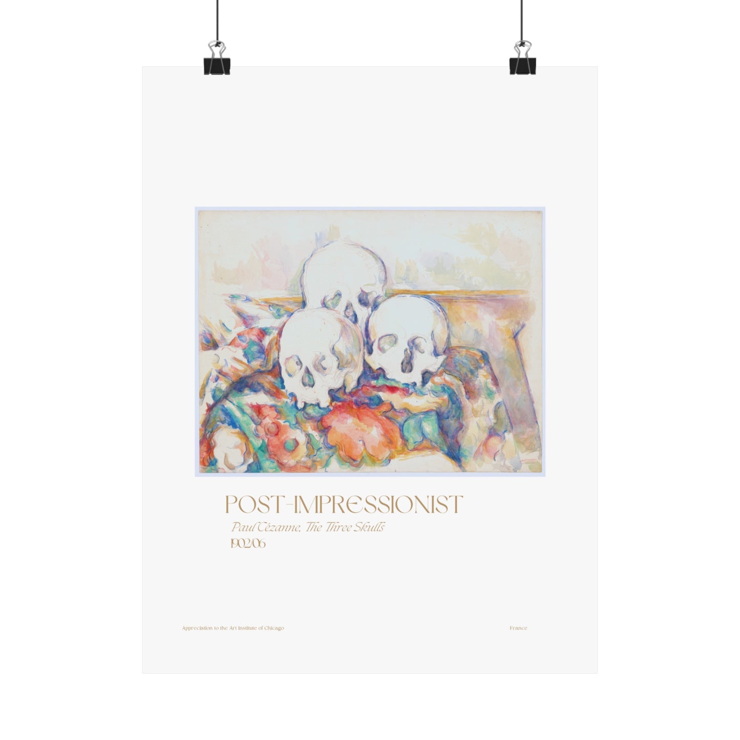 Paul Cézanne, The Three Skulls 1903/06 Vertical Poster