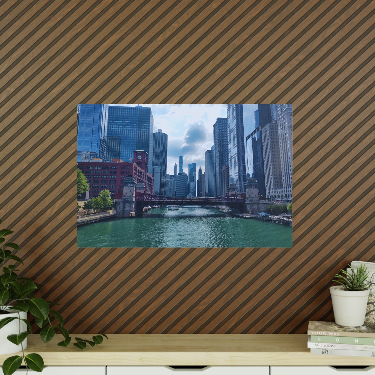 Chicago River Matte Photograph Horizontal Posters EU