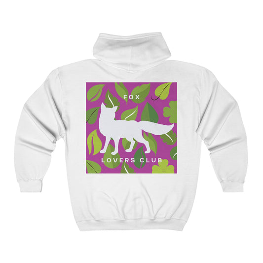 Sudadera unisex con capucha y cremallera completa de mezcla pesada Fox Lovers Club, UE