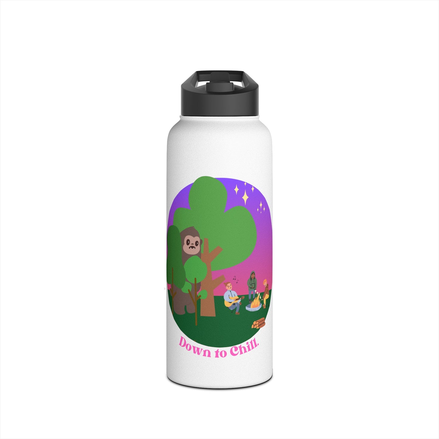 Down to Chill Bigfoot Stainless Steel Water Bottle, Standard Lid