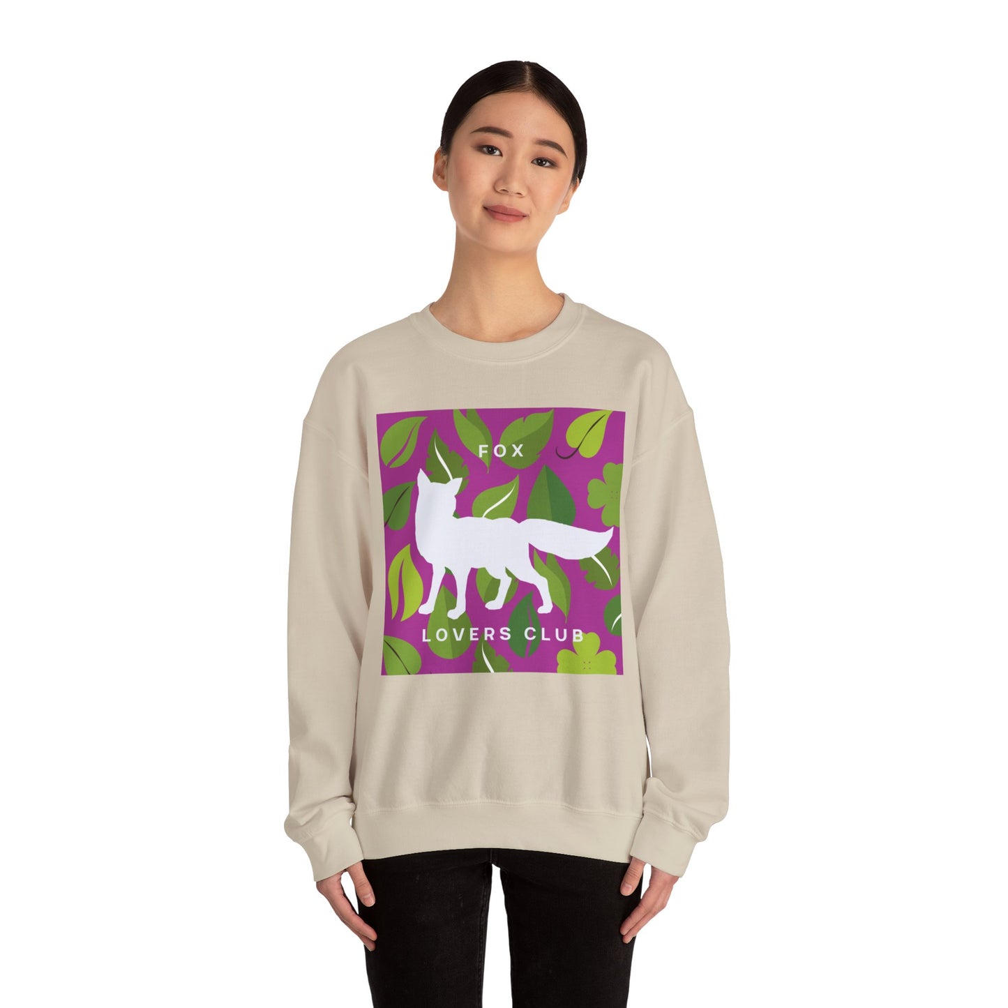 Sudadera unisex de cuello redondo y mezcla pesada Fox Lovers Club 