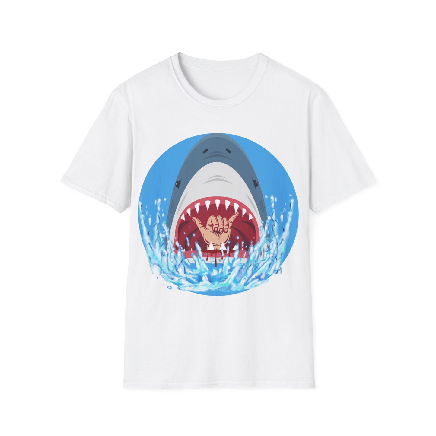 Camiseta unisex de estilo suave Surfin' Shark de la UE 