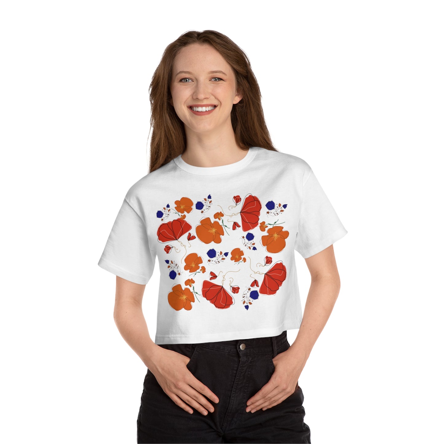 Poppy Bouquet Champion Women's Heritage Cropped T-Shirt