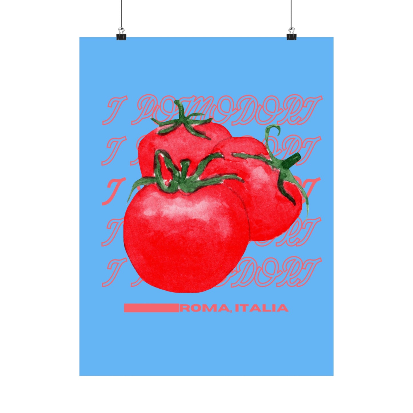 Tomatoes, Rome Italy Illustration Vertical Poster