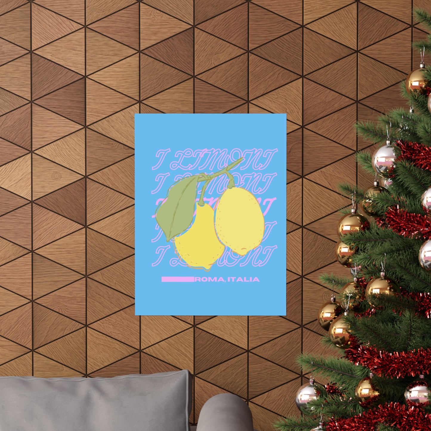 Lemons, Rome Italy Illustration Vertical Poster