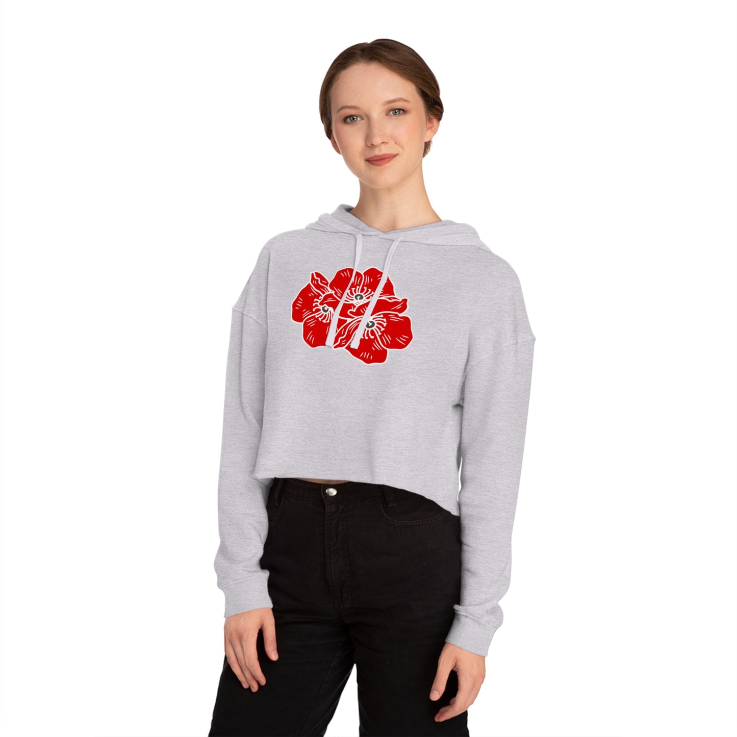 Poppies Women’s Cropped Hooded Sweatshirt