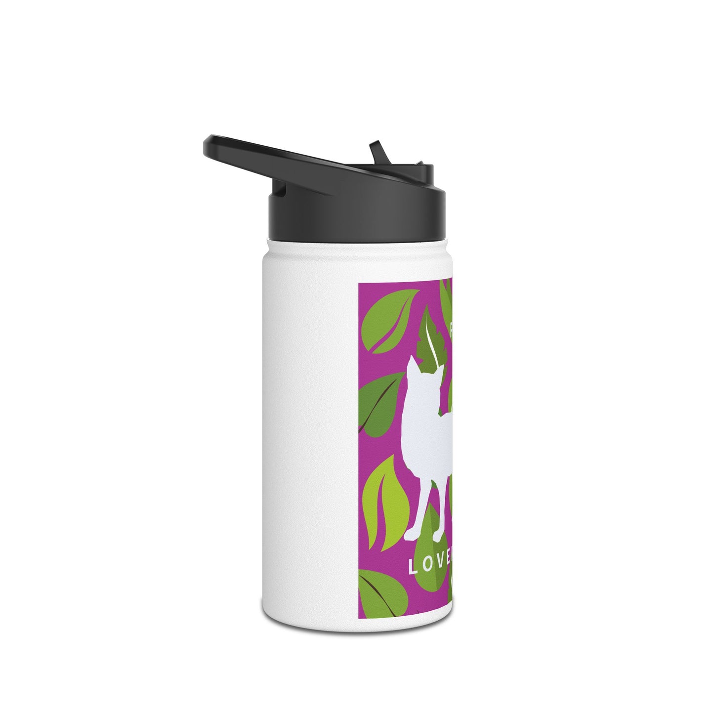 Fox Lovers Club Stainless Steel Water Bottle, Standard Lid