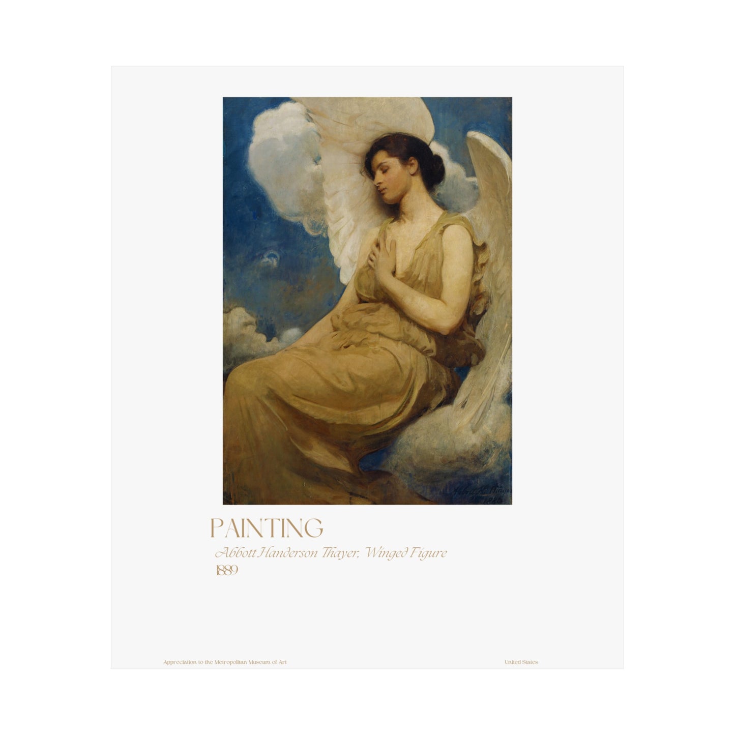 Abbott Handerson Thayer, Winged Figure 1889 Vertical Posters