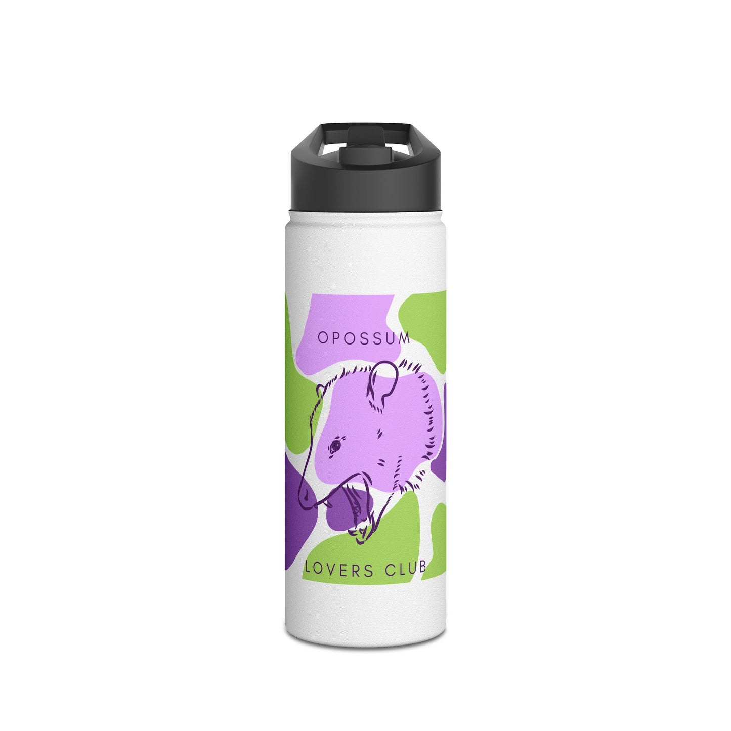 Opossum Lovers Club Stainless Steel Water Bottle, Standard Lid