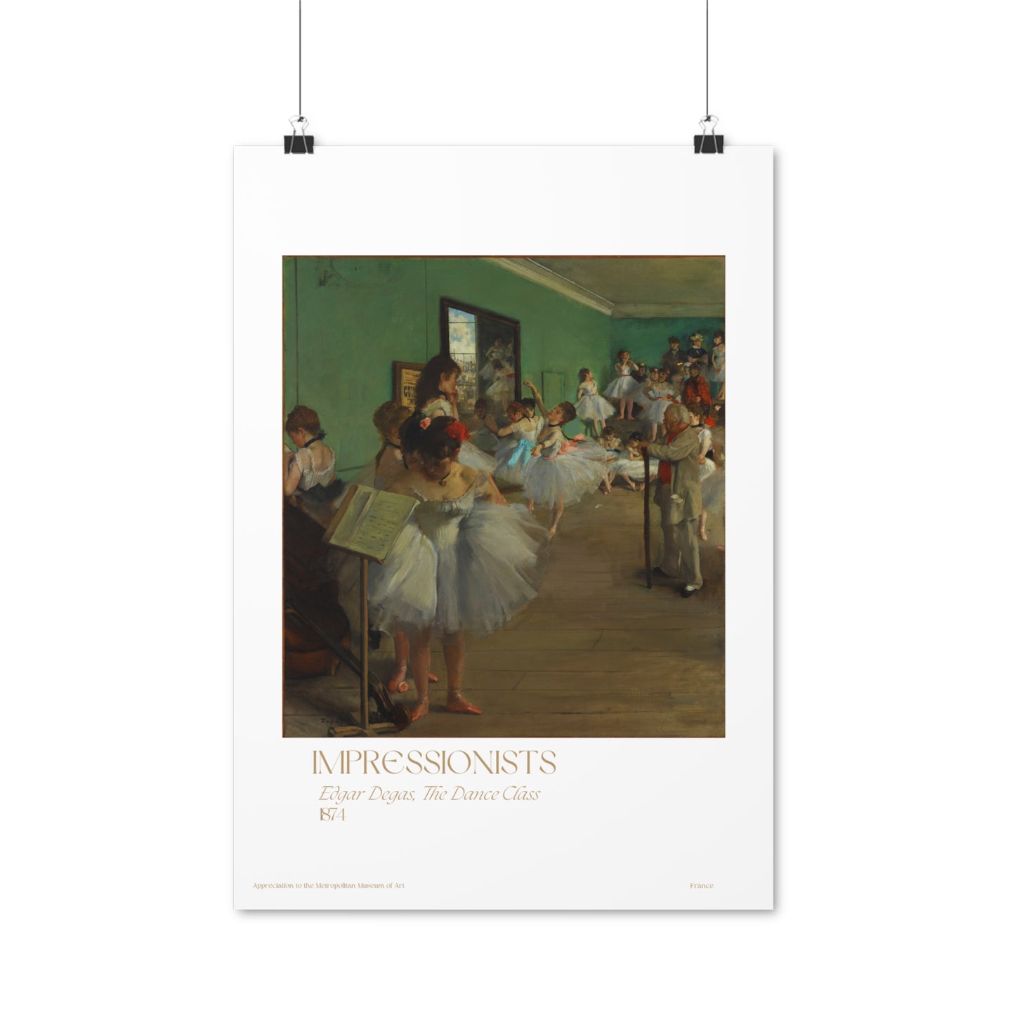 Edgar Degas, The Dance Class 1874 Vertical Poster EU