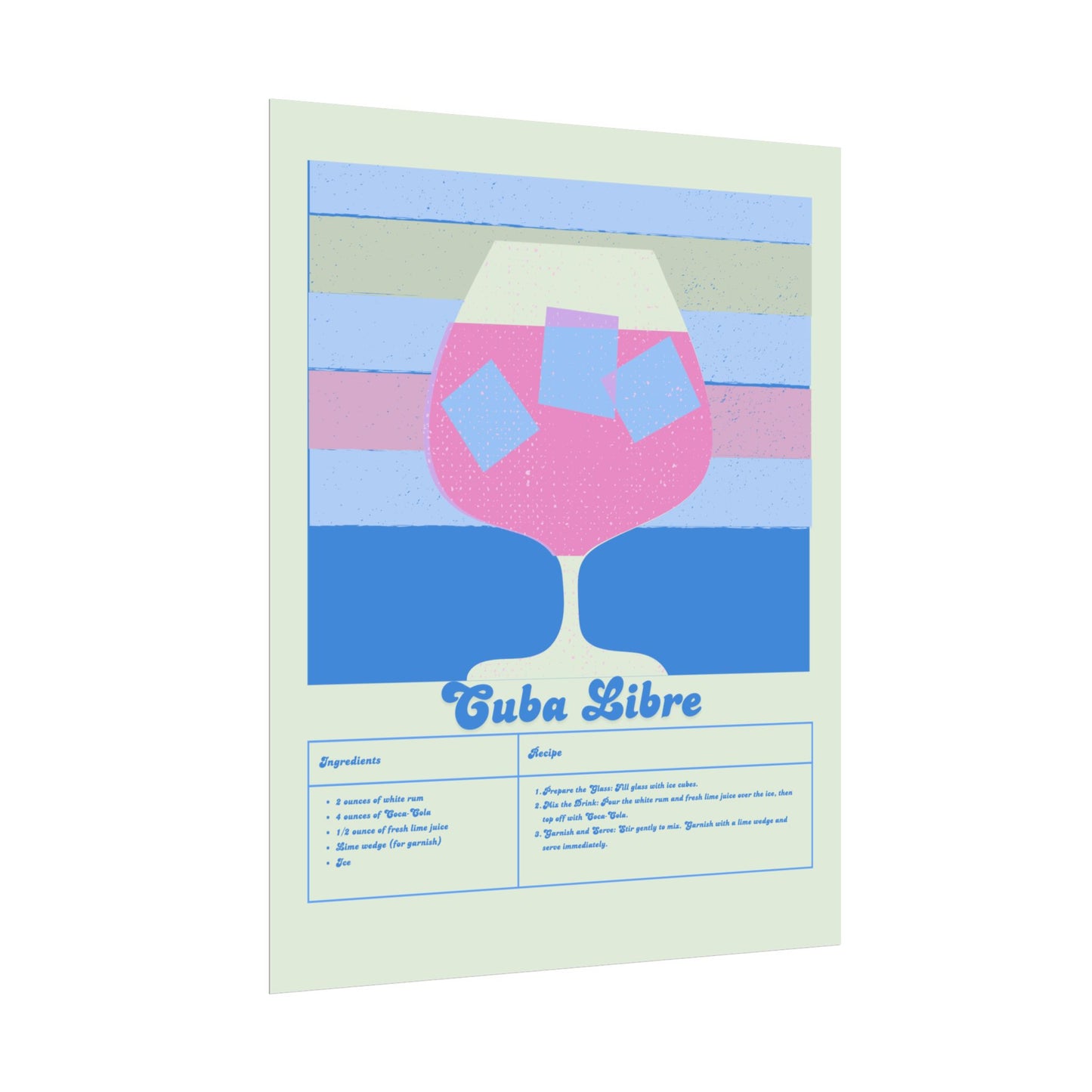 Cuba Libre Illustration Vertical Poster SMALL EU