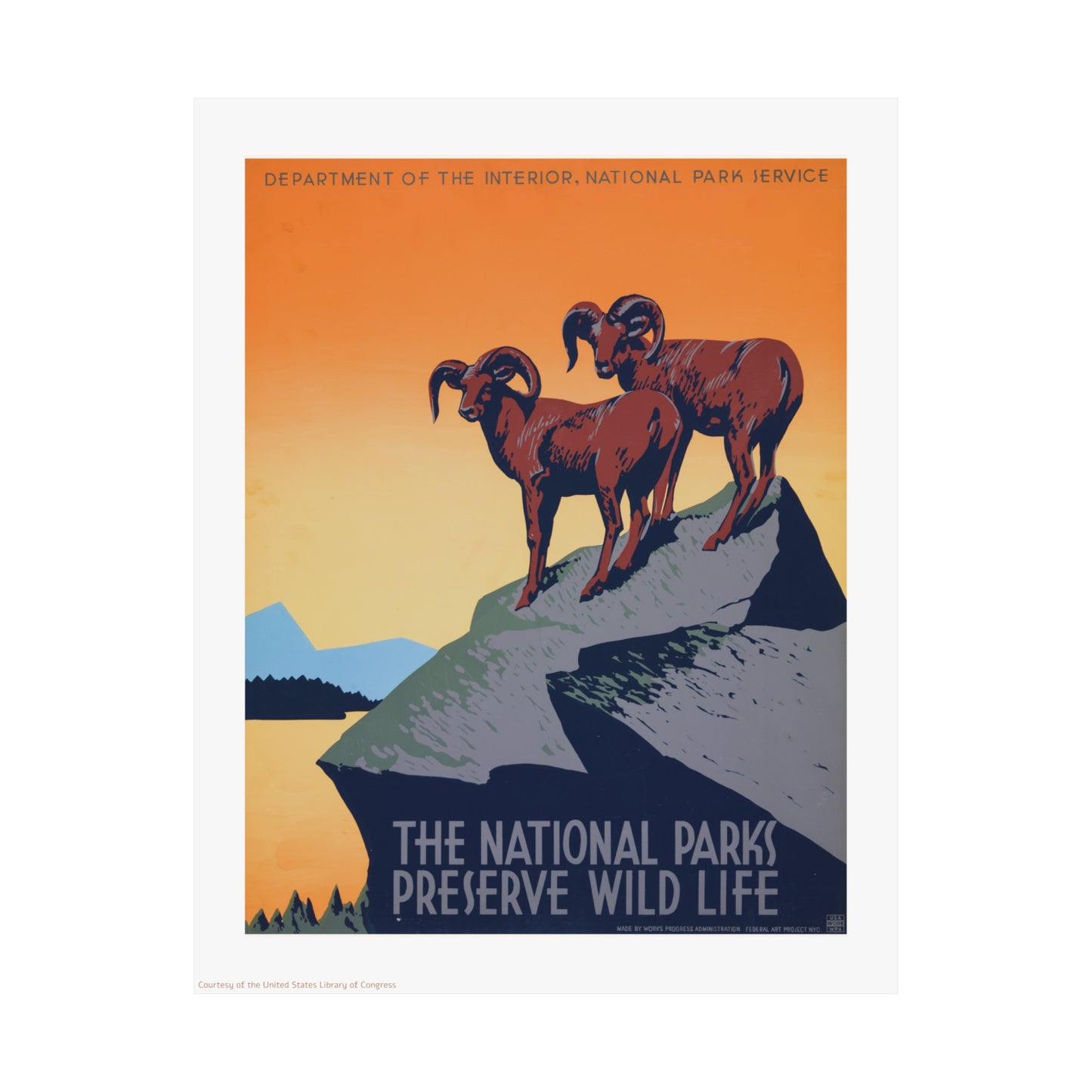 National Park Illustration Vertical Poster