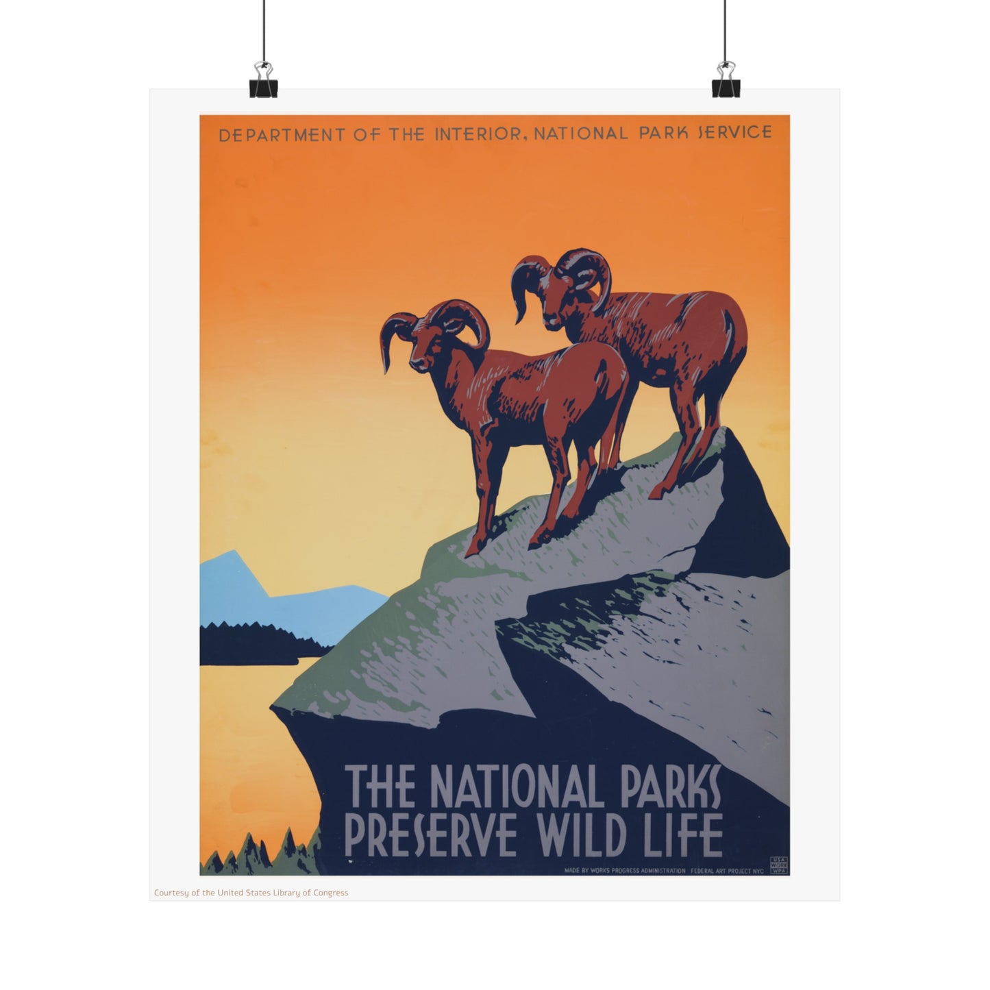 National Park Illustration Vertical Poster