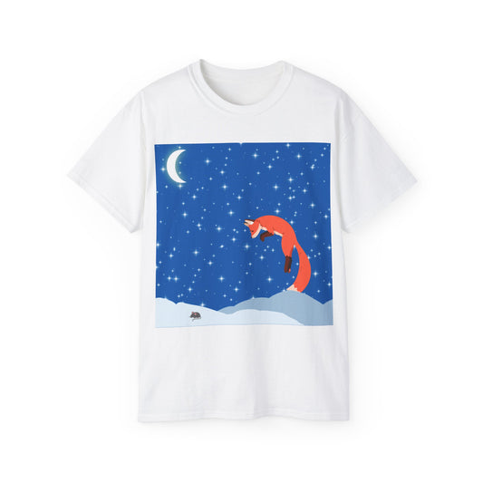 Snow Jumping Fox Unisex Ultra Cotton Tee