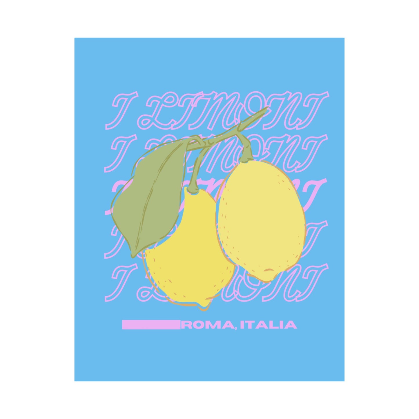 Lemons, Rome Italy Illustration Vertical Poster