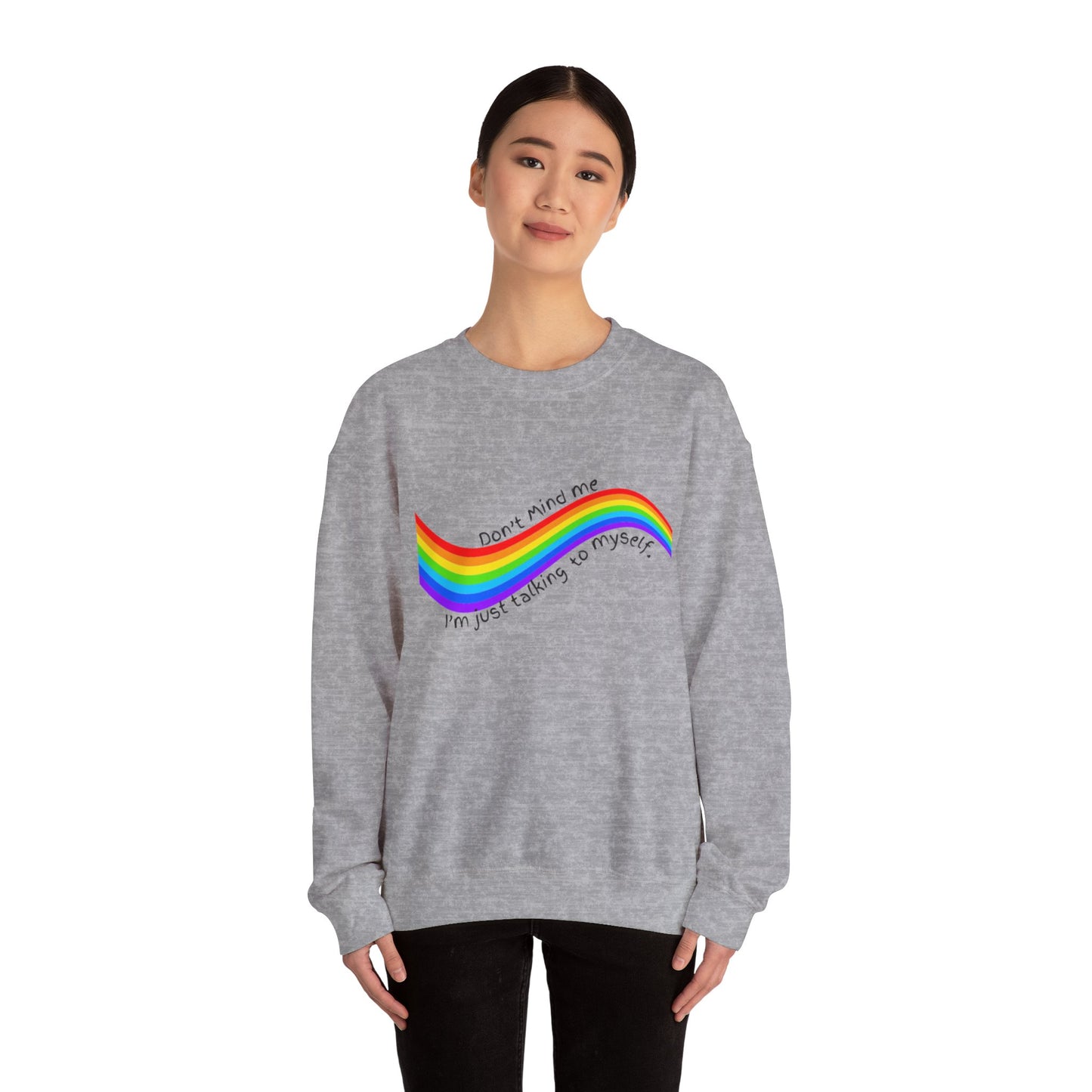 Talking to Myself Rainbow Unisex Heavy Blend™ Crewneck Sweatshirt