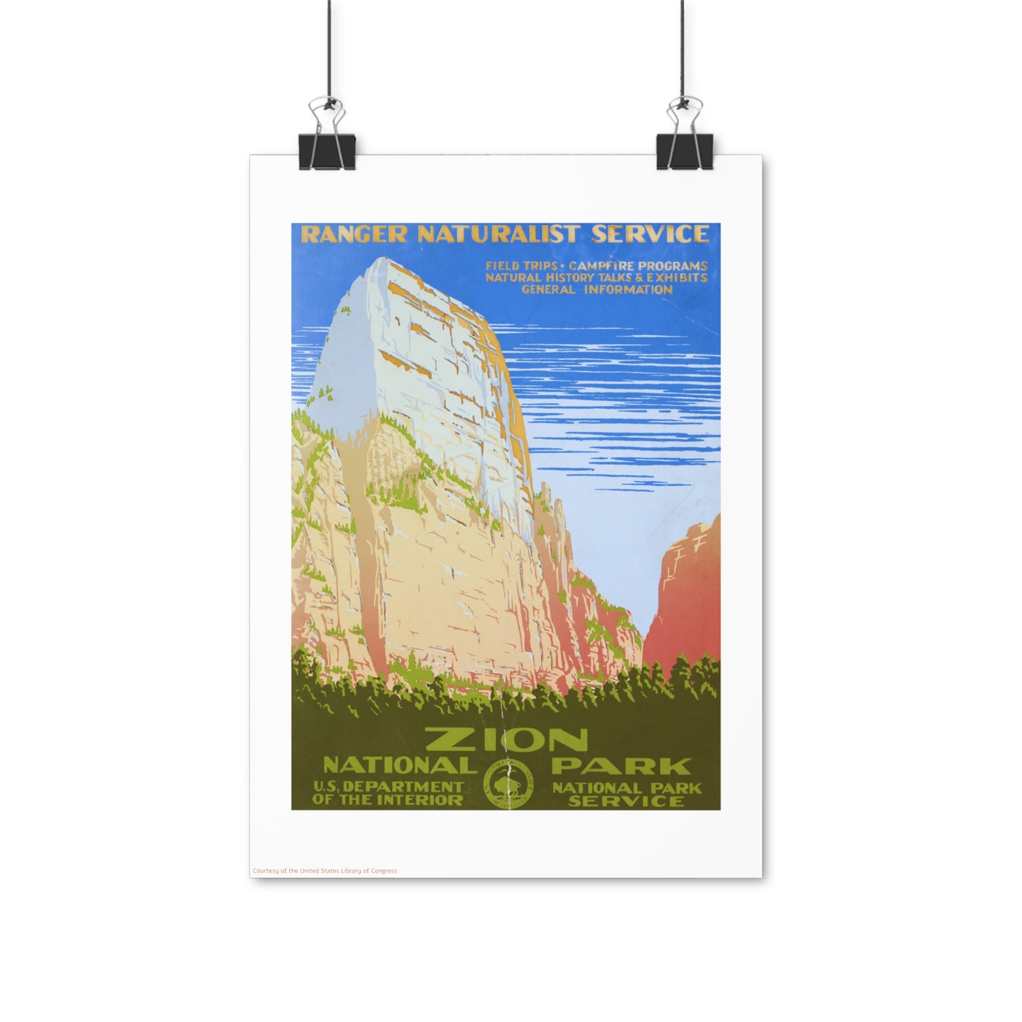 Zion National Park Illustration Vertical Poster EU