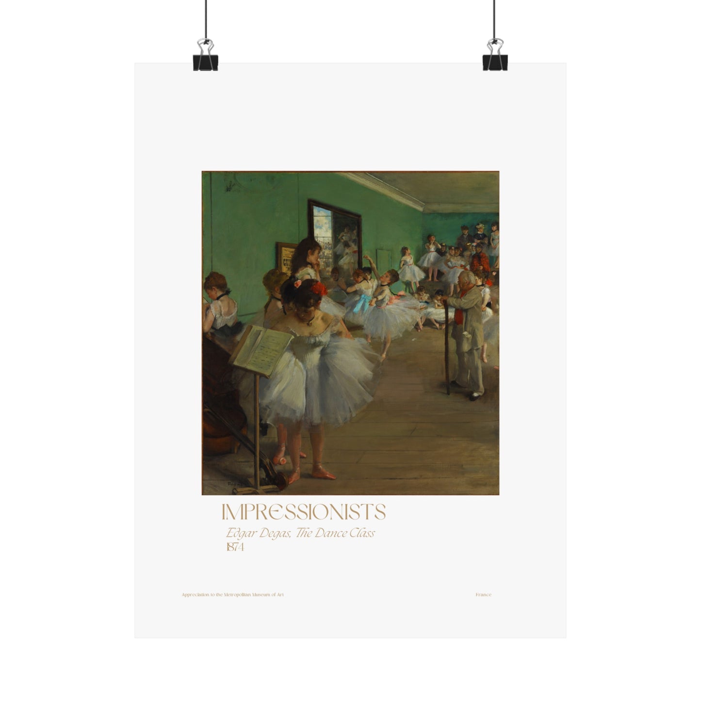 Edgar Degas, The Dance Class 1874 Vertical Poster