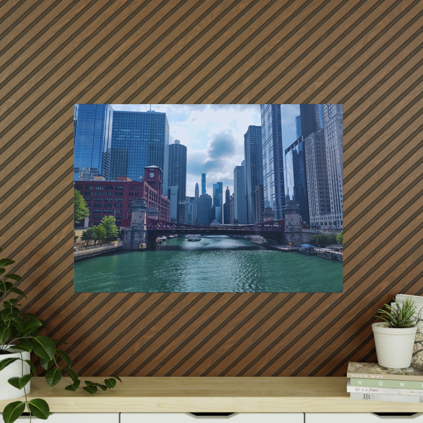 Chicago River Matte Photograph Horizontal Posters EU