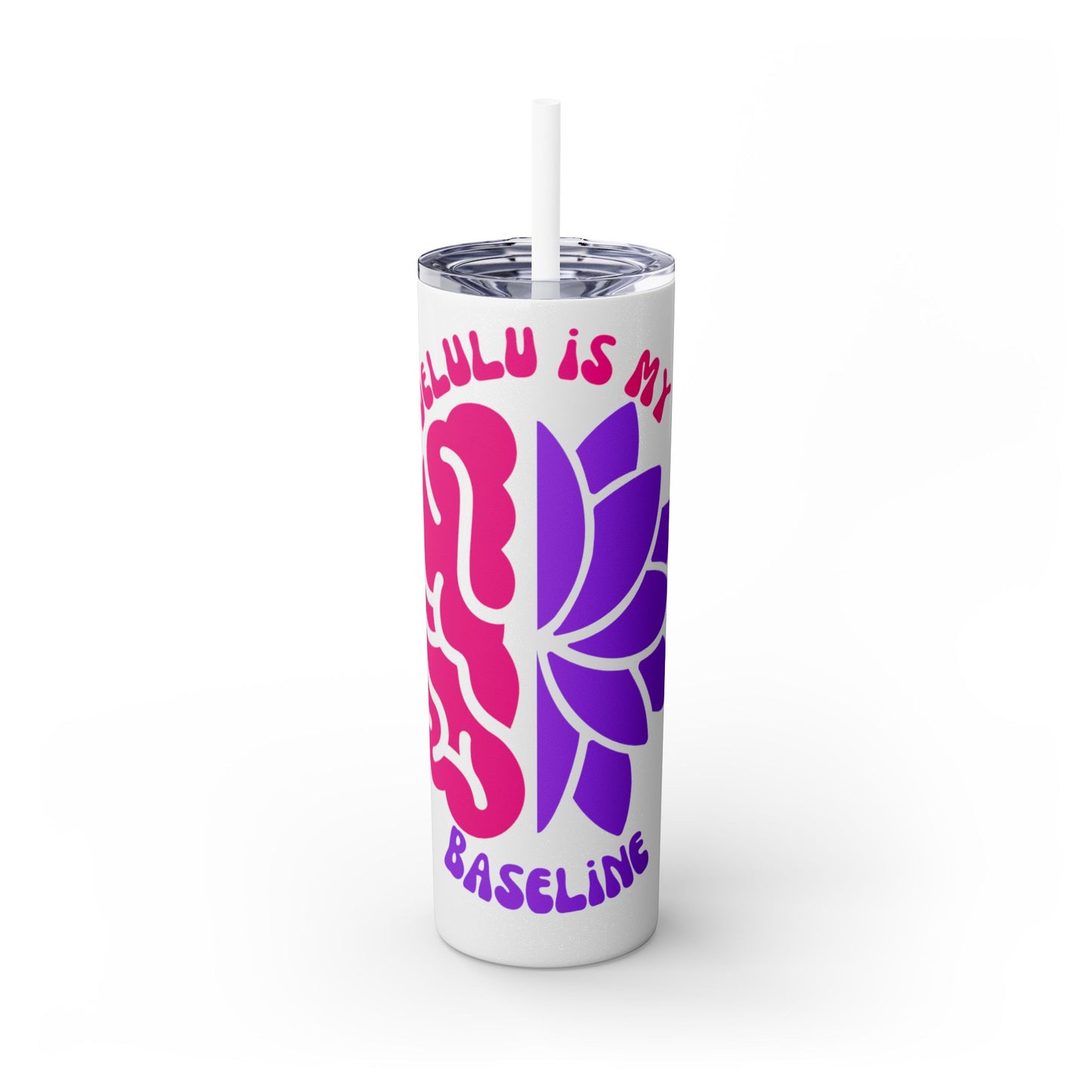 Delulu is My Baseline Tumbler with Straw, 20oz