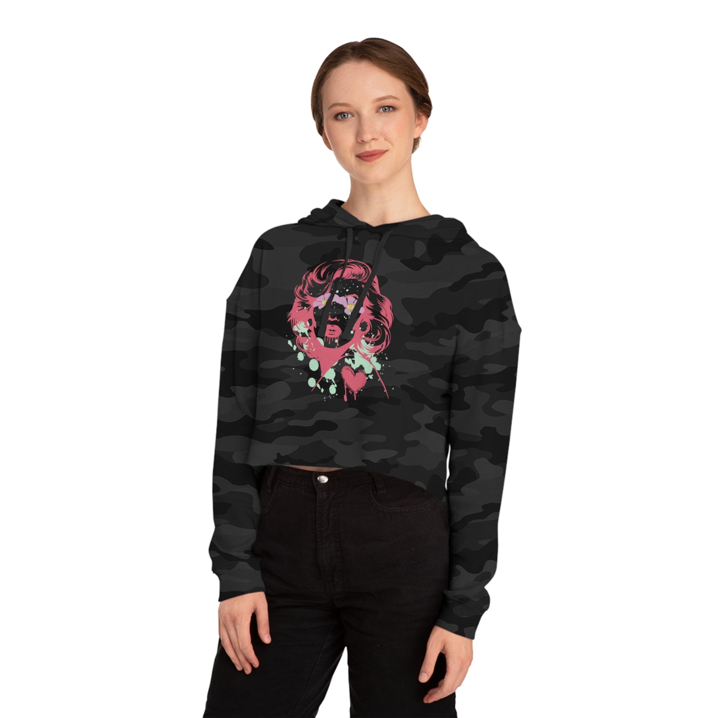 Norma Graffiti Women’s Cropped Hooded Sweatshirt