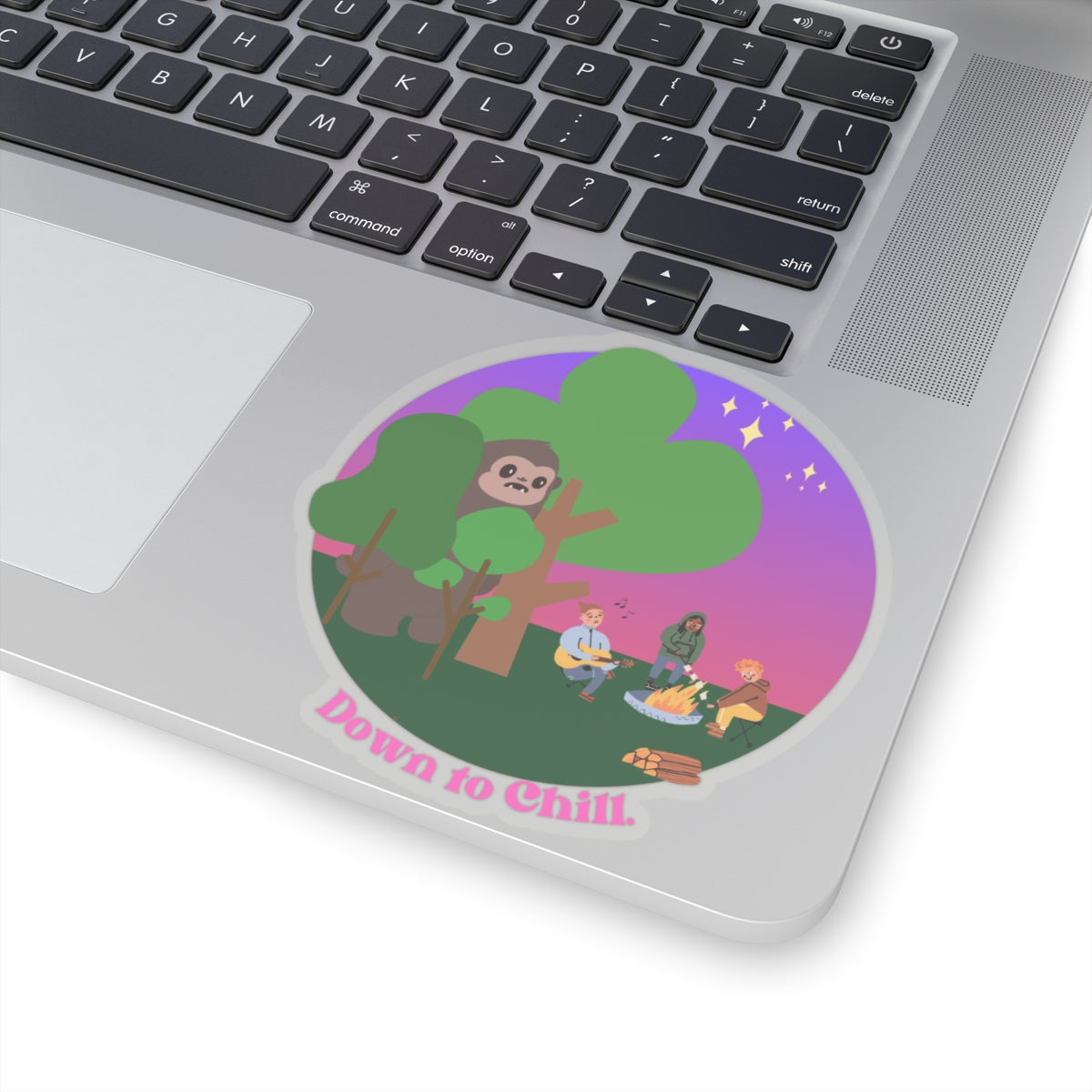 Down to Chill Bigfoot Kiss-Cut Stickers