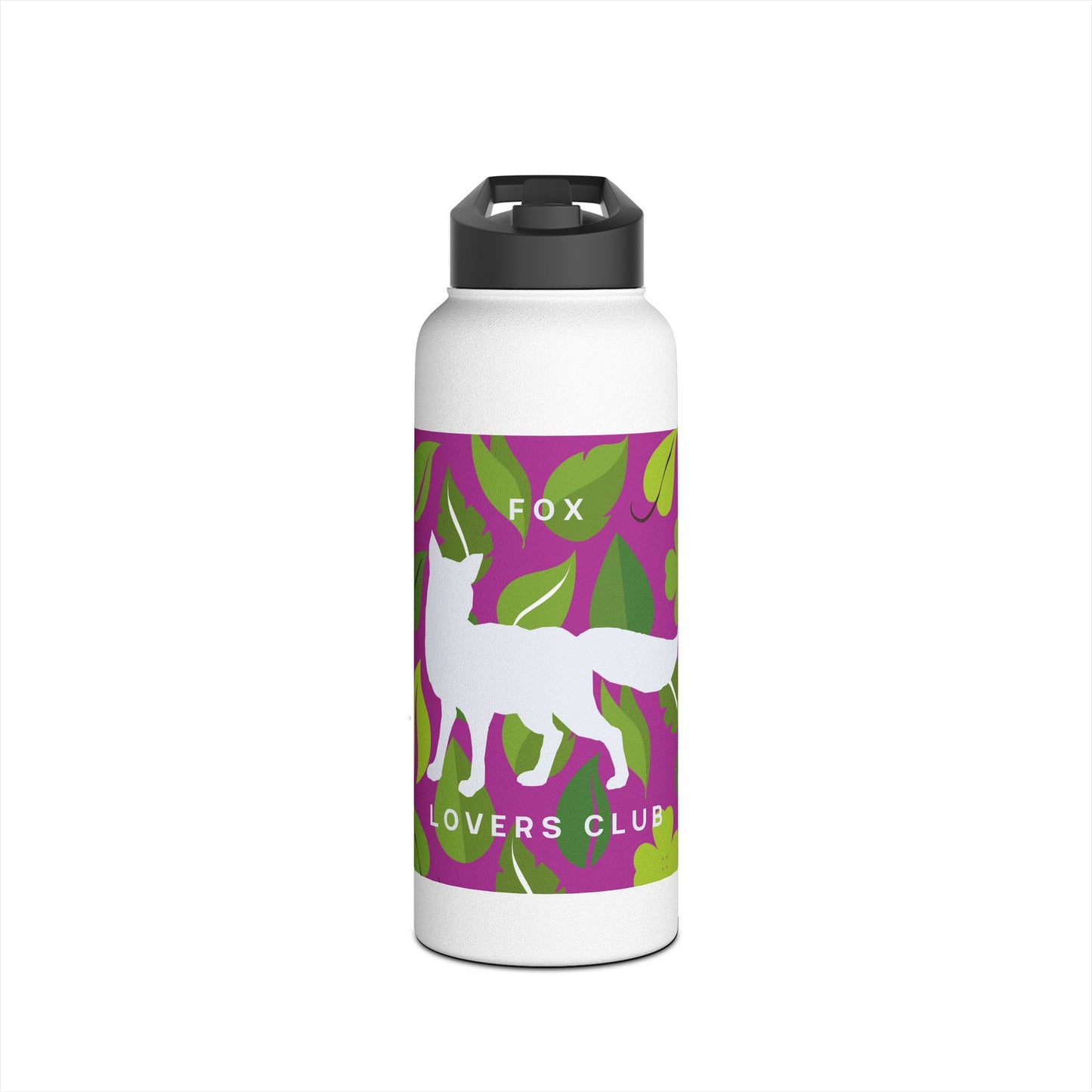 Fox Lovers Club Stainless Steel Water Bottle, Standard Lid