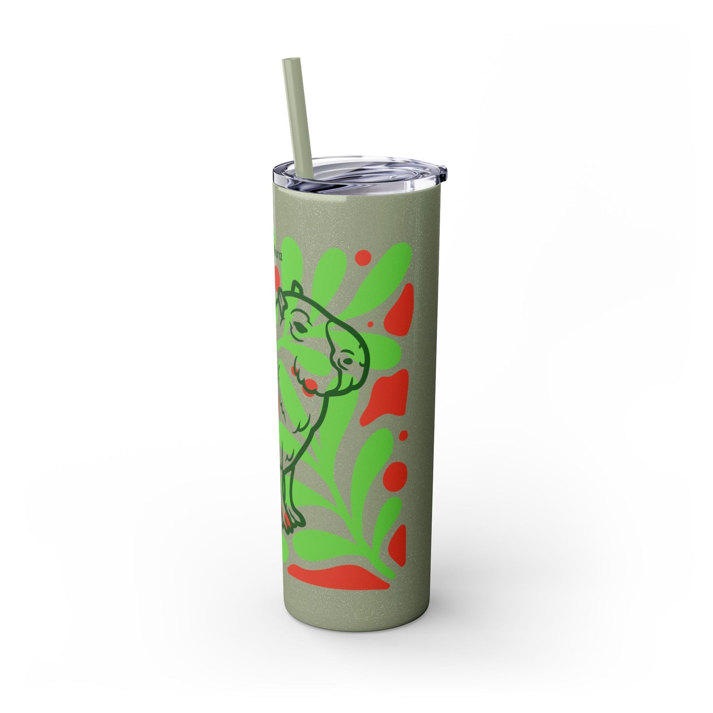 Capybara Skinny Tumbler with Straw, 20oz