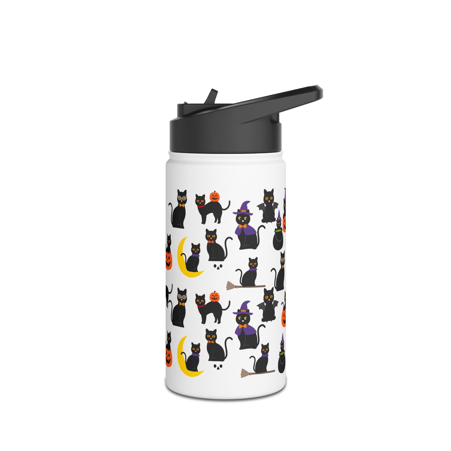 Halloween Cats Stainless Steel Water Bottle, Standard Lid