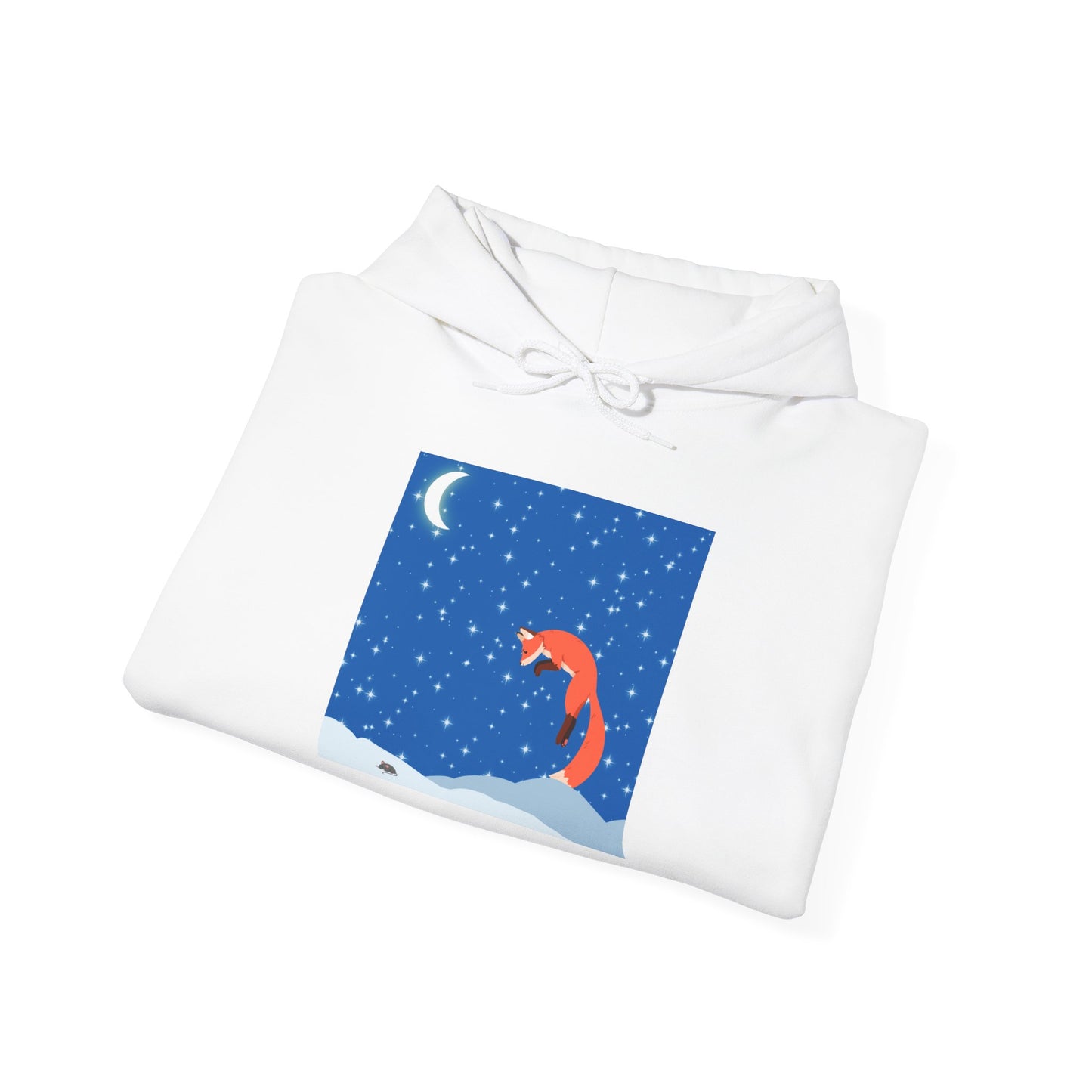 Sudadera unisex con capucha y mezcla pesada Snow Jumping Fox 