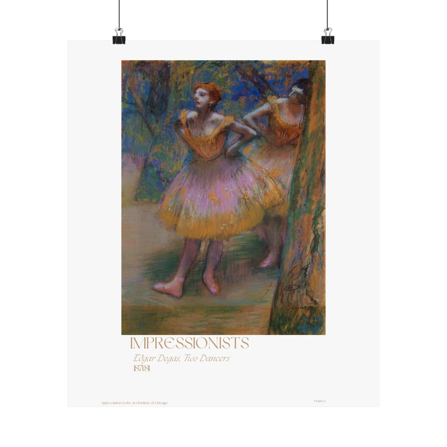 Edgar Degas, Two Dancers 1871/81 Vertical Poster